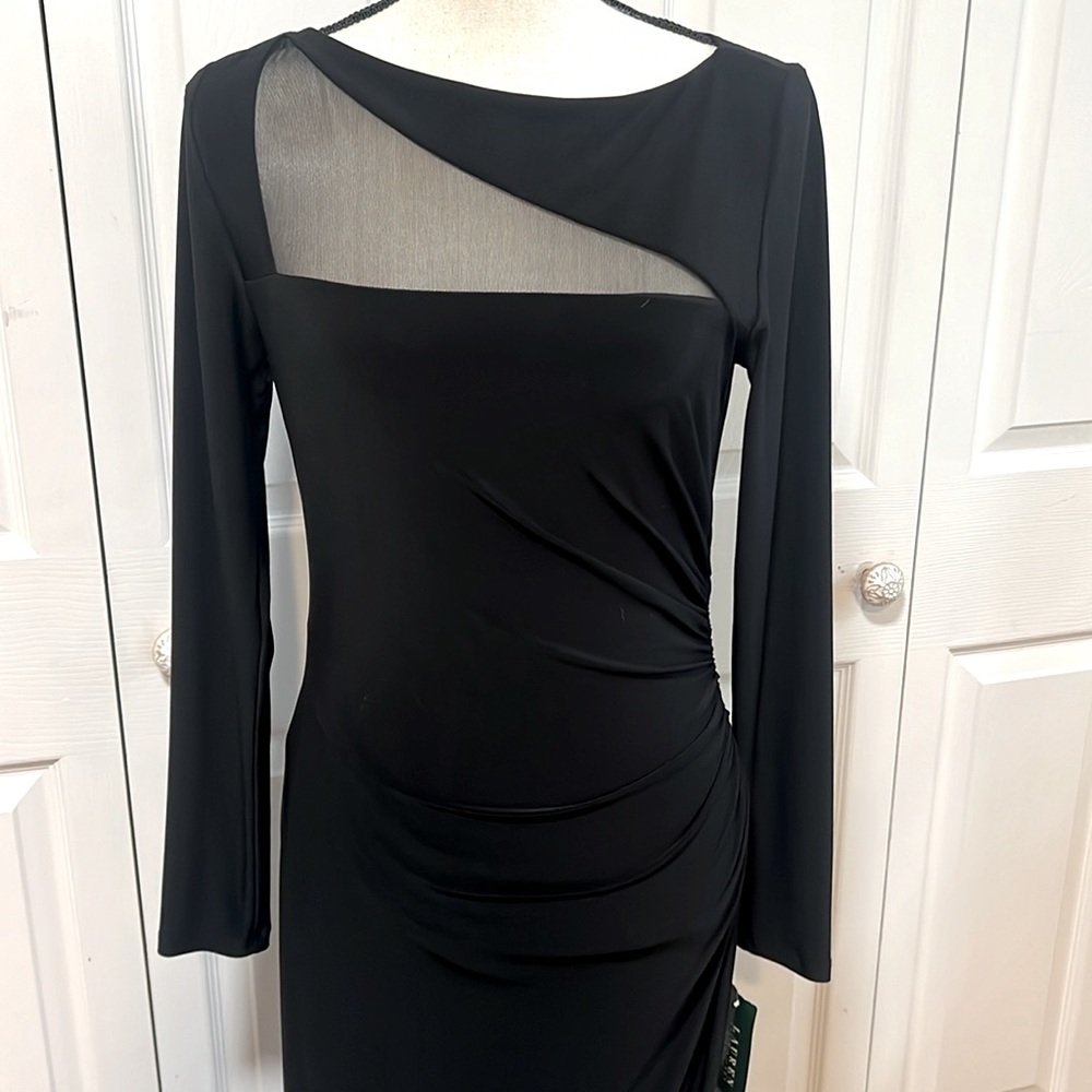 Ralph Lauren Black Long Sleeve Prom Dress - Picture 2 of 7